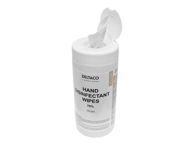 Deltaco Hand disinfectant wet wipes 100 pc