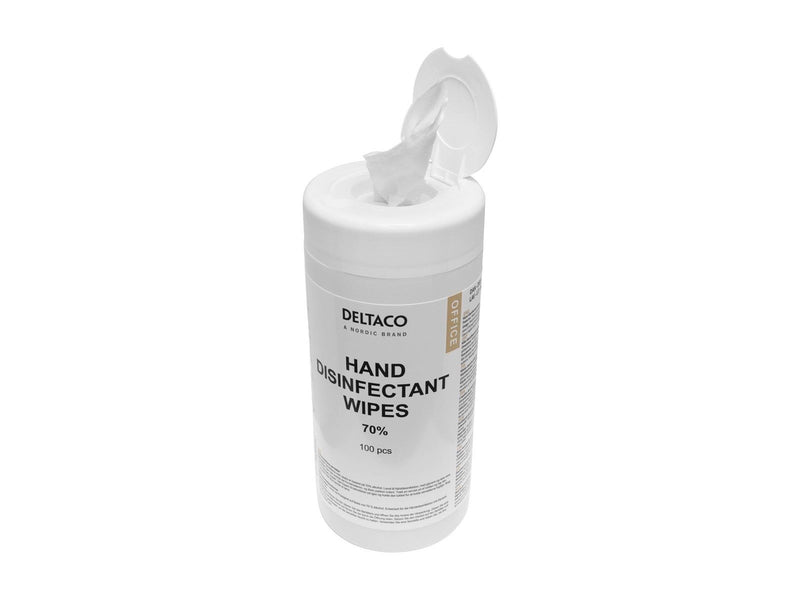 Deltaco Hand disinfectant wet wipes 100 pc