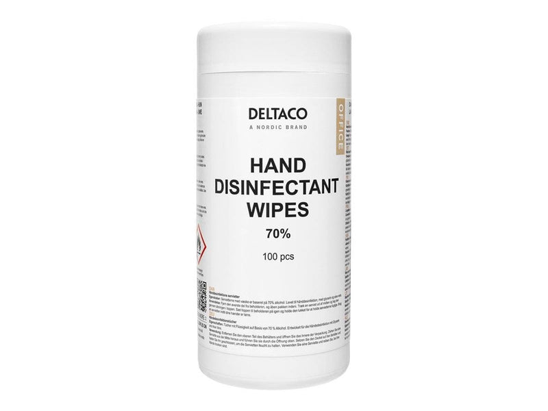 Deltaco Hand disinfectant wet wipes 100 pc