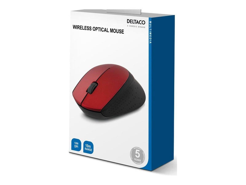 Deltaco MS-462 - Mouse optical 3 buttons wireless USB - Maus (Rot)