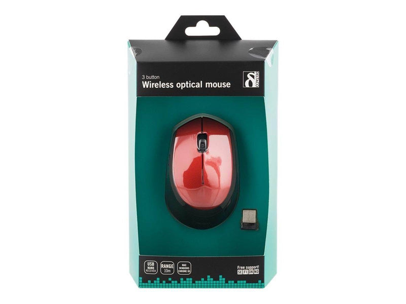 Deltaco MS-462 - Mouse optical 3 buttons wireless USB - Maus (Rot)