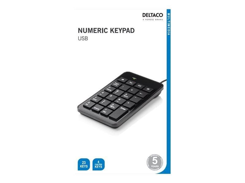 Deltaco TB-120 - Keypad USB black - Numpad - Schwarz