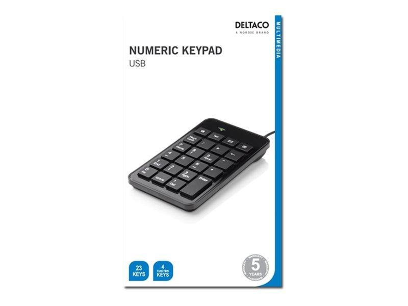 Deltaco TB-120 - Keypad USB black - Numpad - Schwarz