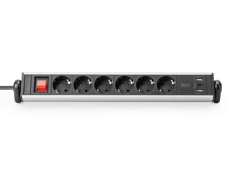 DIGITUS 6-Port Power Strip (with 3x USB Ports)