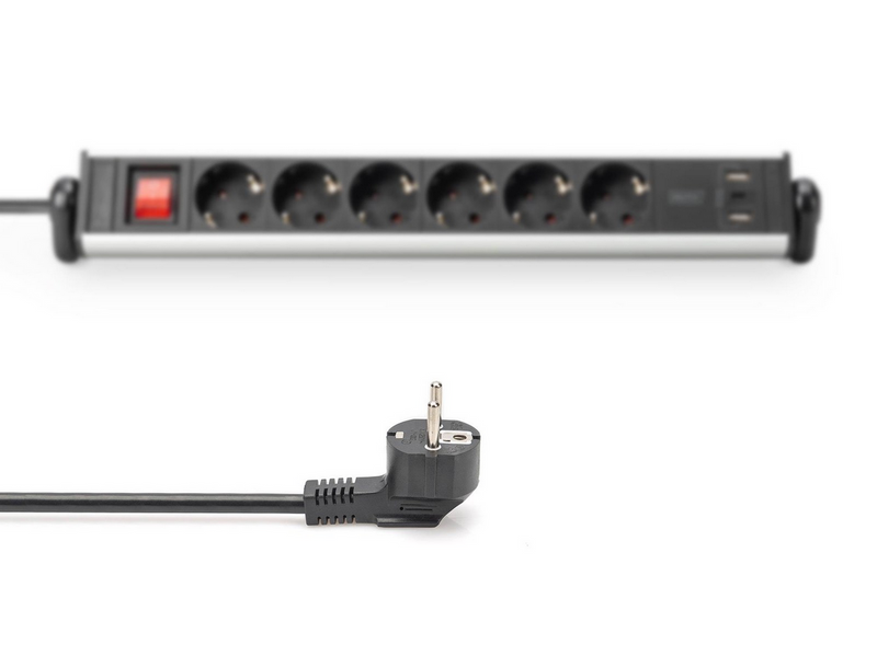 DIGITUS 6-Port Power Strip (with 3x USB Ports)