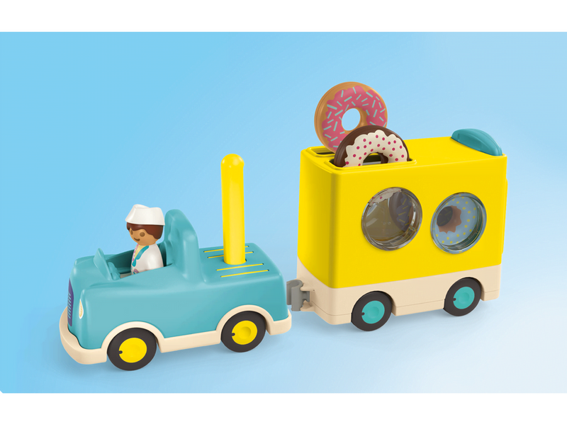 Playmobil 1.2.3 - Junior Verrückter Donut-Truck mit Stapel- und Sortierfunktion