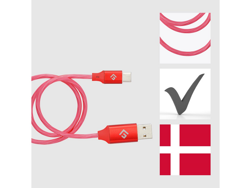 Floating Grip 0.5M LED USB-C CABLE (RED)