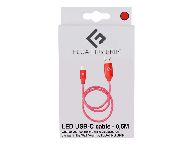 Floating Grip 0.5M LED USB-C CABLE (RED)