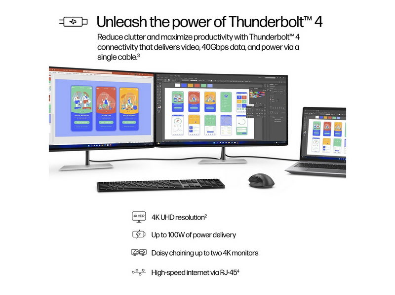 32" HP Series 7 Pro 732pk - 3840x2160 (4K) - 60Hz - IPS - 100W USB-C - KVM switch