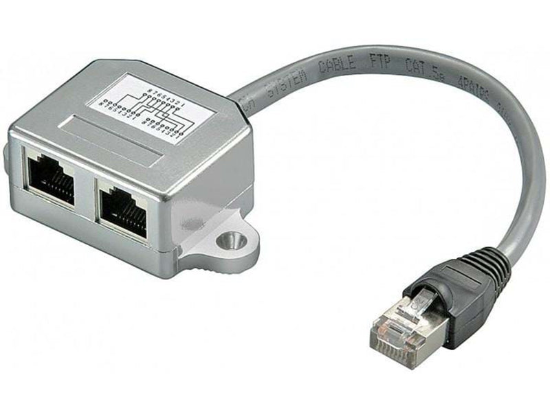 Pro LAN STP CAT 5e LAN Combiner - Silber - 0.1 meter