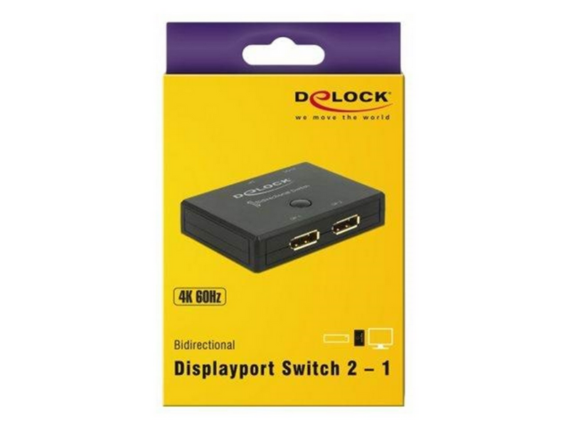 DeLOCK Displayport 2 - 1 Switch bidirectional 4K 60 Hz
