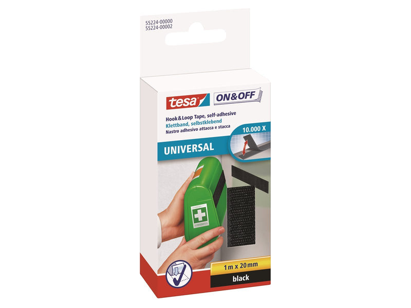 tesa On & Off Universal 20mm x 100cm Black
