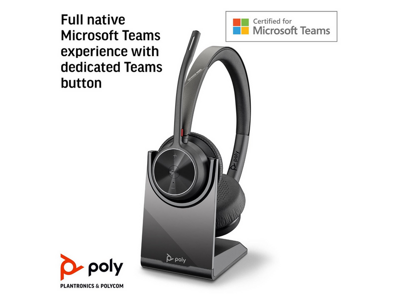 HP Poly Voyager 4320-M Microsoft Teams Certified Headset +BT700 dongle +Charging Stand (77Z32AA)