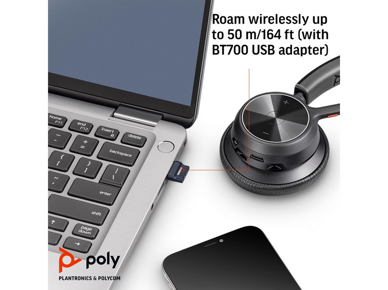 HP Poly Voyager 4320-M Microsoft Teams Certified Headset +BT700 dongle +Charging Stand (77Z32AA)