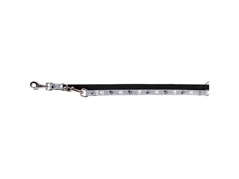 Trixie Silver Reflect adjustable leash XS–S: 2.00 m/15 mm black/silver grey
