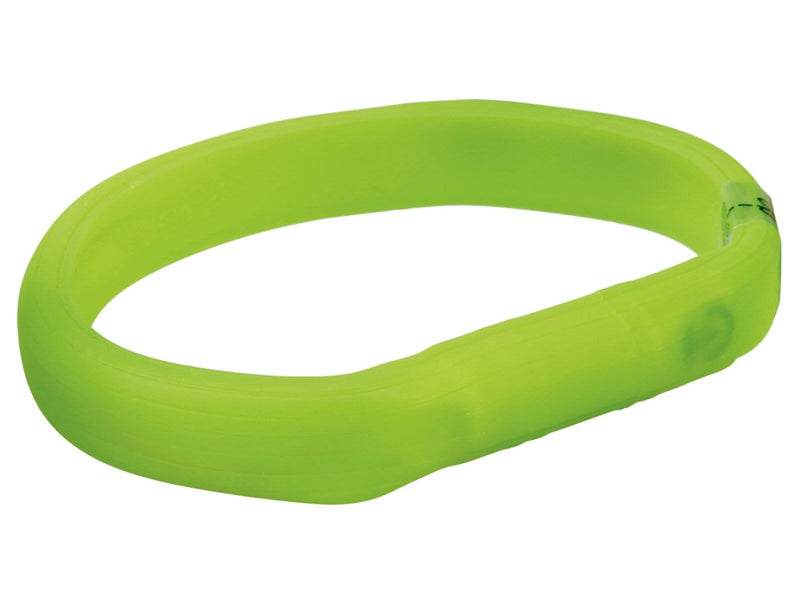 Trixie Flash Light Band USB Adjustable LED Safety Collar Green Size: M-L 50cm/18mm