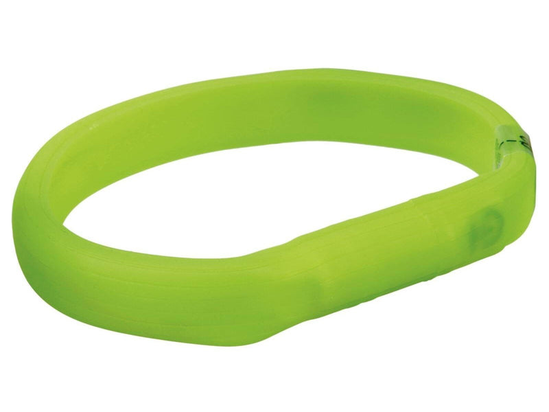 Trixie Flash Light Band USB Adjustable LED Safety Collar Green Size: L-XL 70cm/18mm