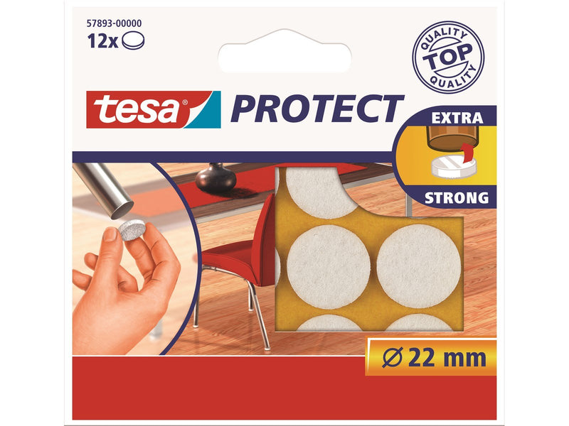 tesa Protect Anti-scratch felts Ø 22mm White