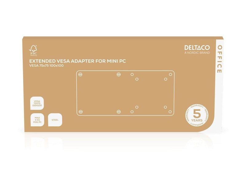 Deltaco ARM-0541 - VESA-adapter for Mini-PC 3 kg 100 x 100 mm