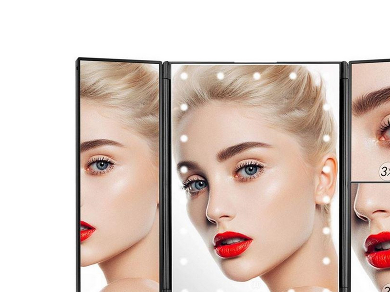 UNIQ Hollywood trifold make up spejl sort