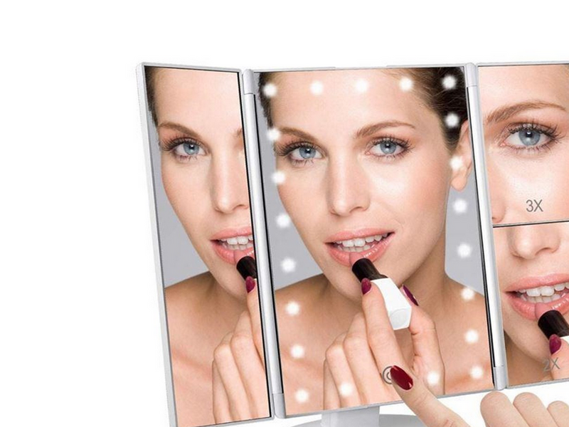 UNIQ Hollywood trifold make up spejl - hvid