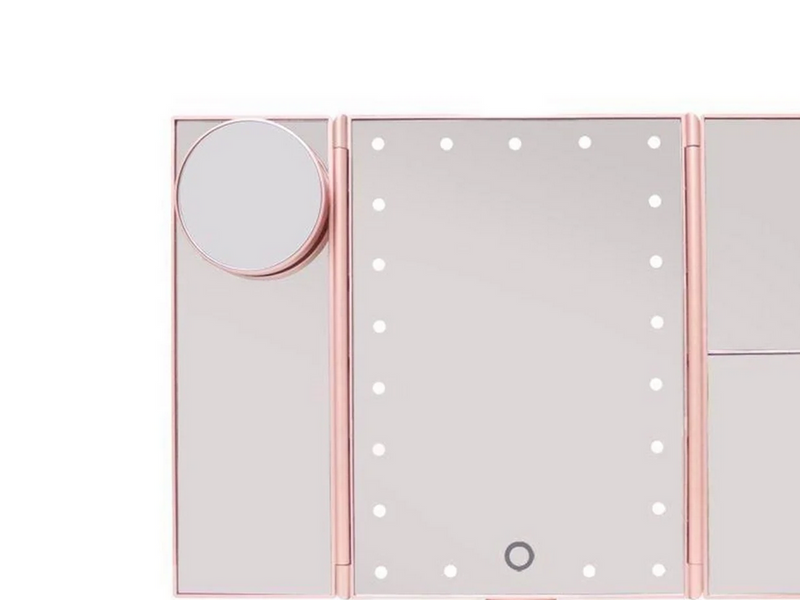 UNIQ Hollywood trifold make up spejl - rose gold
