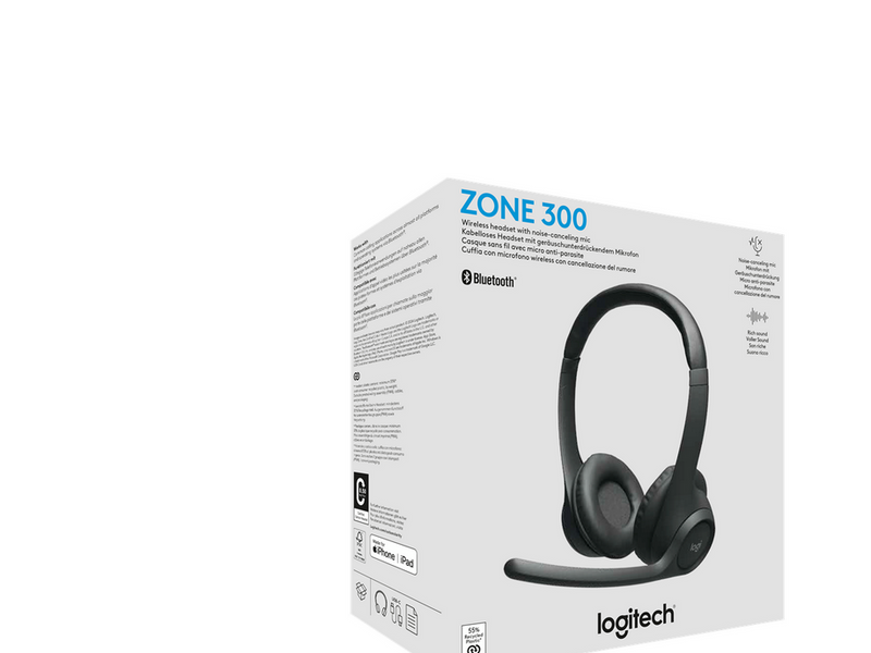 Logitech Zone 300 Wireless Headset - Schwarz