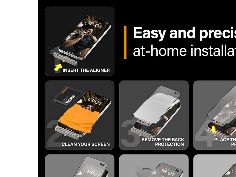 PanzerGlass MATRIX Screen Protector with D3O iPhone 15 Pro | Ultra-Wide Fit w. AlignerKit