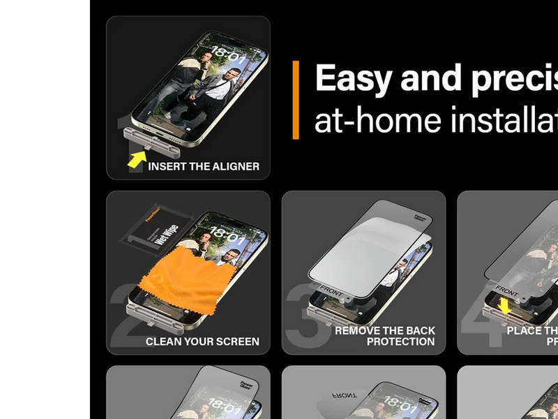 PanzerGlass MATRIX Screen Protector with D3O iPhone 15 Plus | Ultra-Wide Fit w. AlignerKit