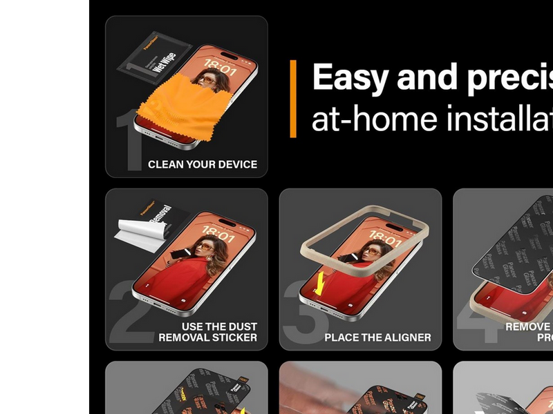PanzerGlass Re:fresh Screen Protector iPhone 15 Pro | Ultra-Wide Fit w. EasyAligner