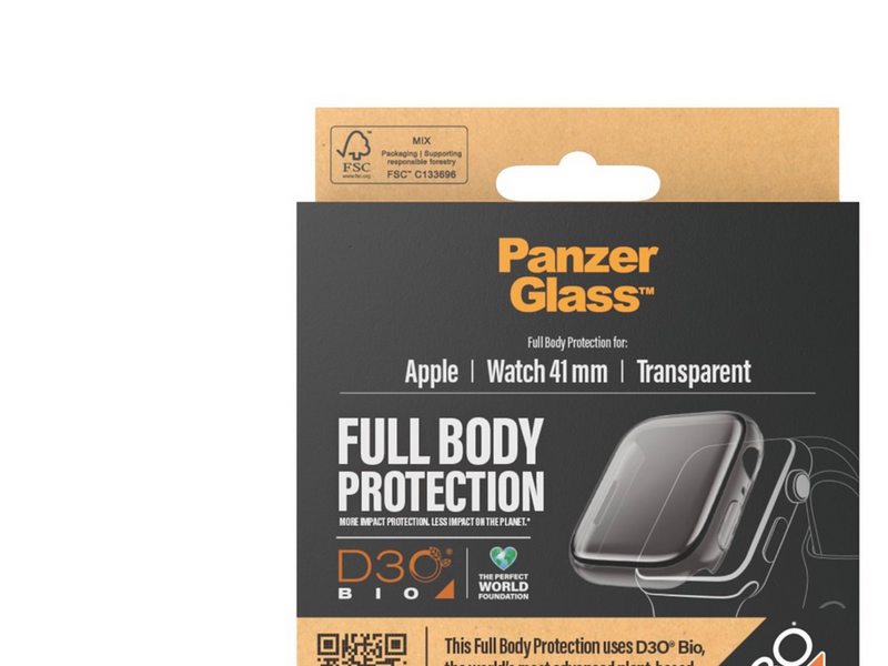 PanzerGlass Screen Protector Full Body Apple Watch Series 9 with D3O | 41mm |Transparent
