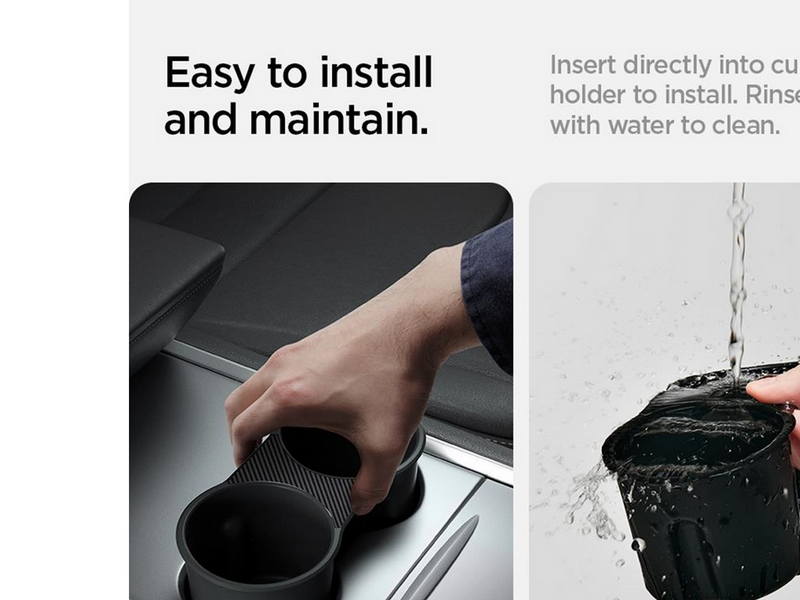 Spigen Tesla Center Console Cup Holder Insert (2021/2022) - black - Model Y/3