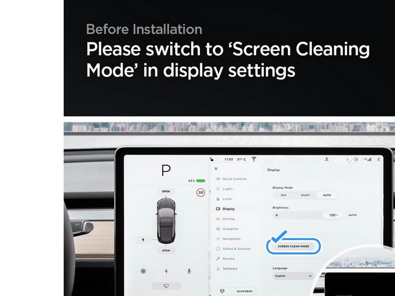 Spigen Tesla EZ Fit Anti Glare Screen Protector - Model Y/3