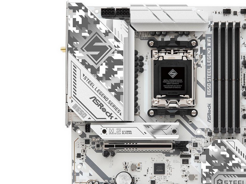 ASRock B650 STEEL LEGEND WIFI Mainboard - AMD B650 - AMD AM5 - DDR5 RAM - ATX