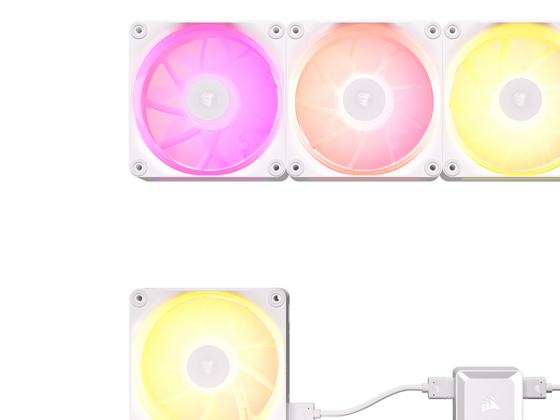 Corsair iCUE LINK LX120 3-pack - Gehäuselüfter - 120mm - Weiß - 37 dBA