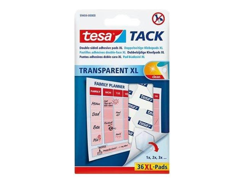 tesa TACK Adhesive Pads XL 36pcs Transparent