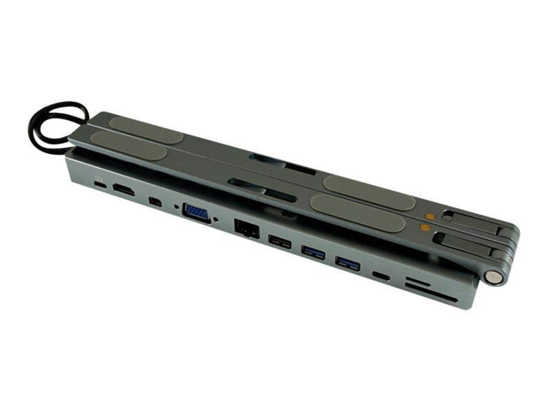 LC Power - docking station + notebook stand - USB-C - VGA HDMI Mini DP - GigE