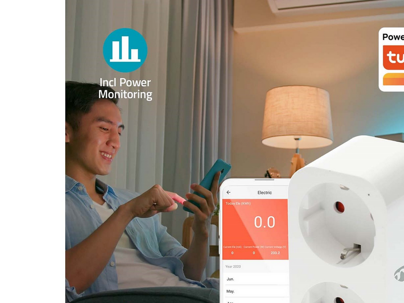 Nedis SmartLife Smart Plug WiFi Power meter 3680W Type F (CEE 7/7) White