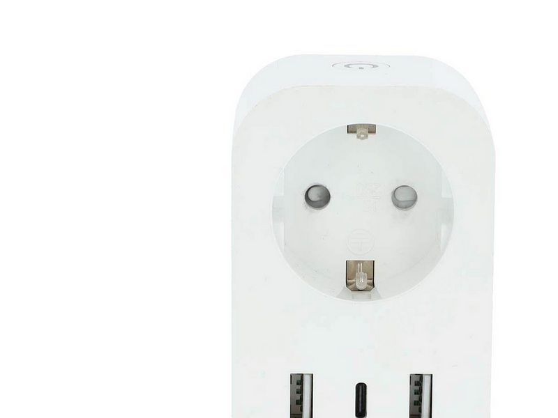 Nedis SmartLife Smart Plug Wi-Fi Strommesser 3680 W Typ F (CEE 7/7) / 1x USB-C / 2x USB Weiß