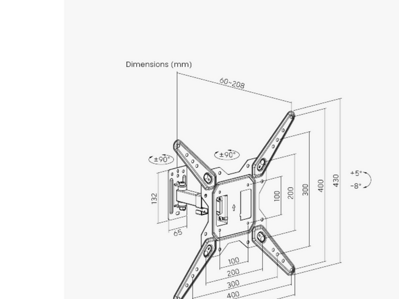 Alterzone Motion TV-Wandhalterung - Max 30 kg - recommended for 55"