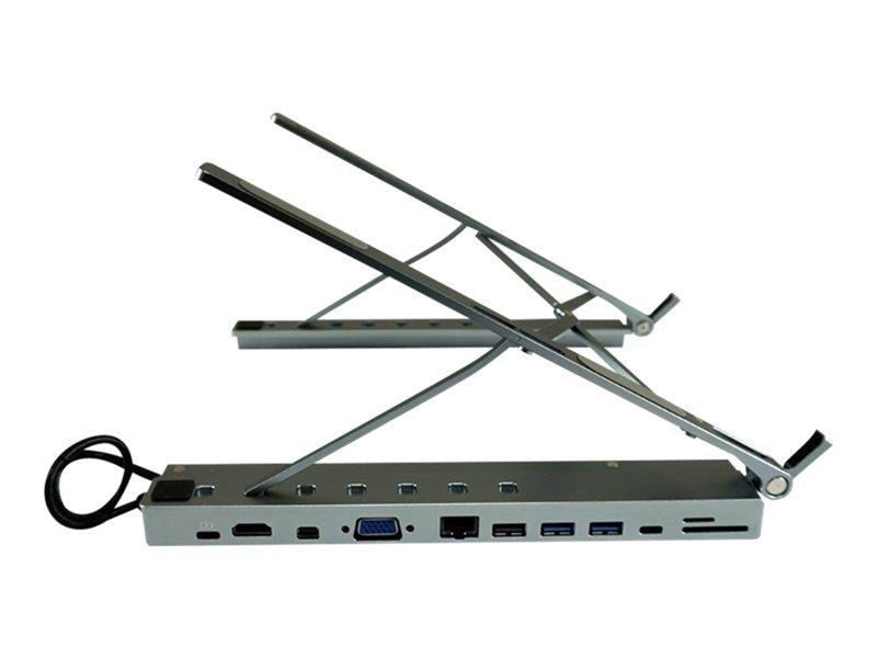 LC Power - docking station + notebook stand - USB-C - VGA HDMI Mini DP - GigE
