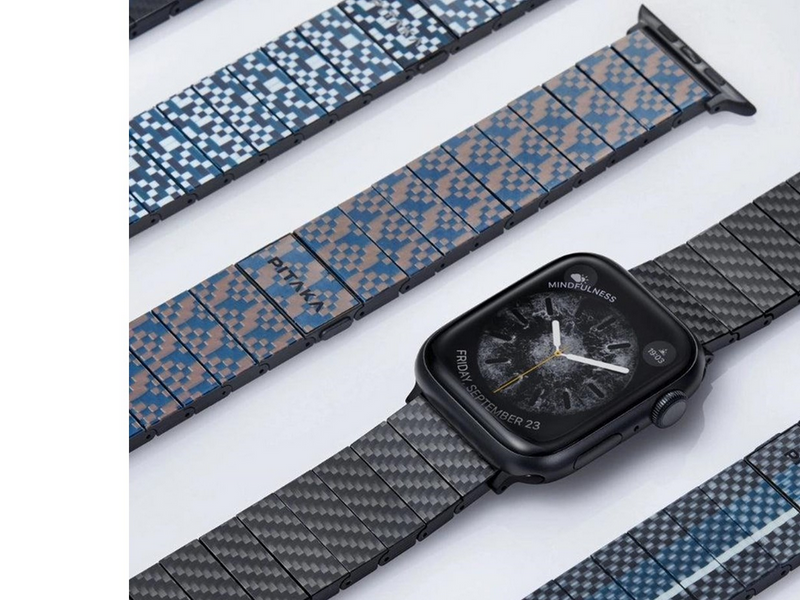 PITAKA Carbon fiber strap black - AW Ultra 2/1(49mm) 9/8/7 (45mm)/6/SE/5/4 (44mm)/3/2/1 (42mm)