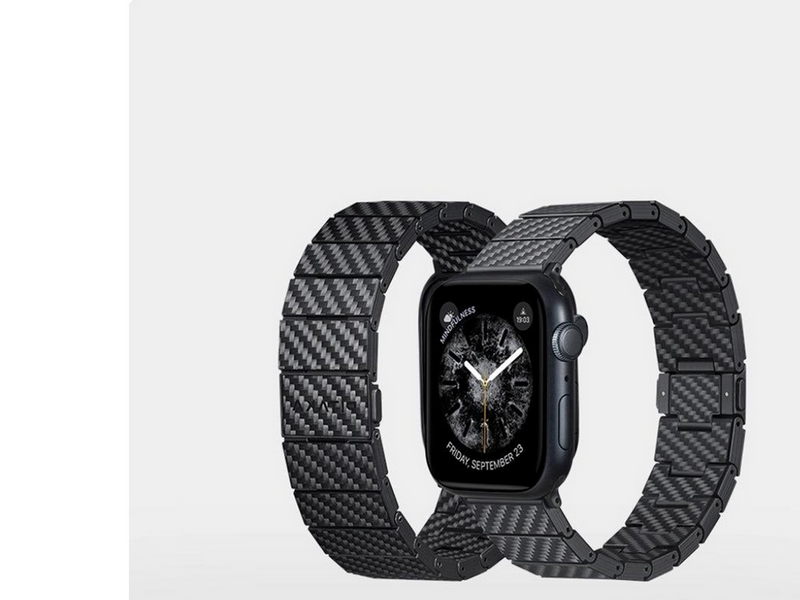 PITAKA Carbon fiber strap black - AW Ultra 2/1(49mm) 9/8/7 (45mm)/6/SE/5/4 (44mm)/3/2/1 (42mm)