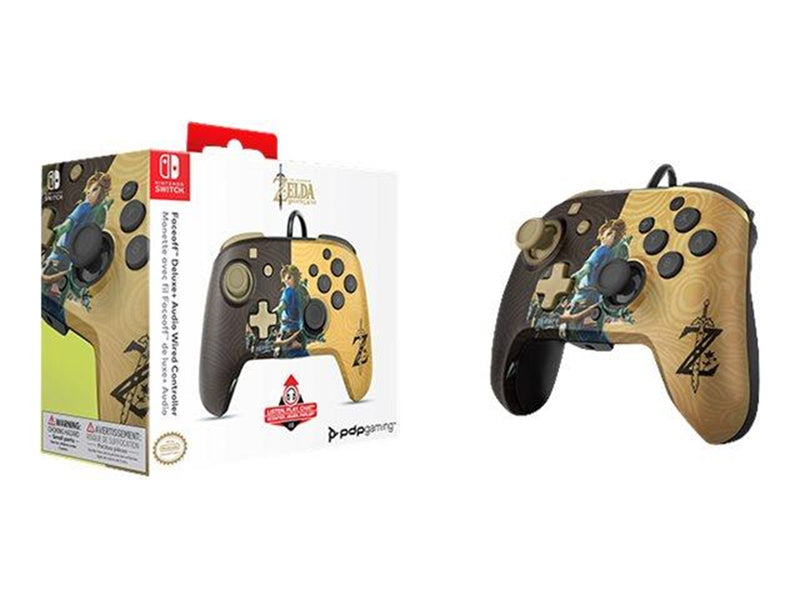 PDP Faceoff Deluxe+ Audio Wired Controller: Hyrule Hero Link - Wired Controller - Nintendo Switch