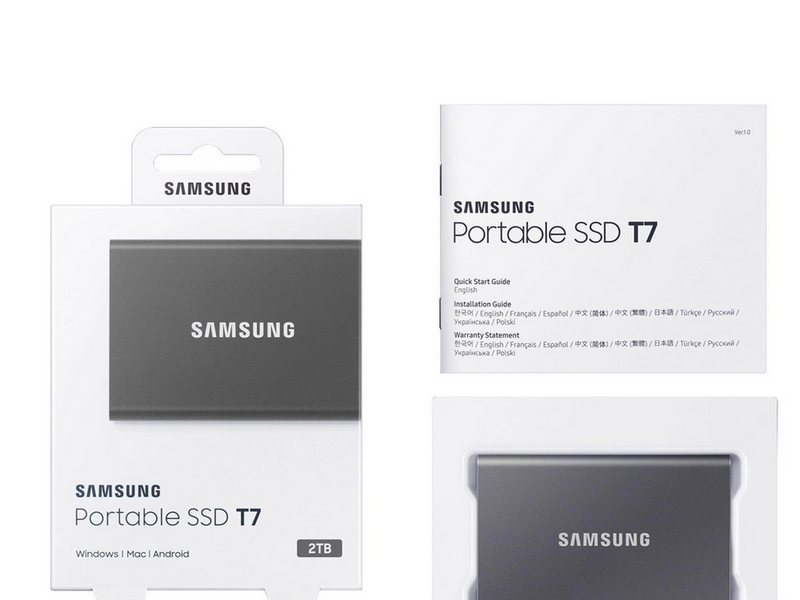 Samsung Portable SSD T7 - 4TB - Grau - Extern SSD - USB 3.2 Gen 2