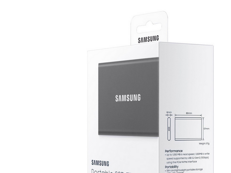 Samsung Portable SSD T7 - 4TB - Grau - Extern SSD - USB 3.2 Gen 2