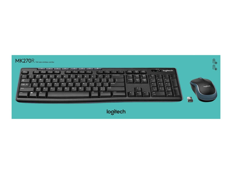 Logitech MK270 Wireless Combo - keyboard and mouse set - QWERTZ - Slovenian/Croatian - black - Tastatur & Maus Set - Slowenisch/