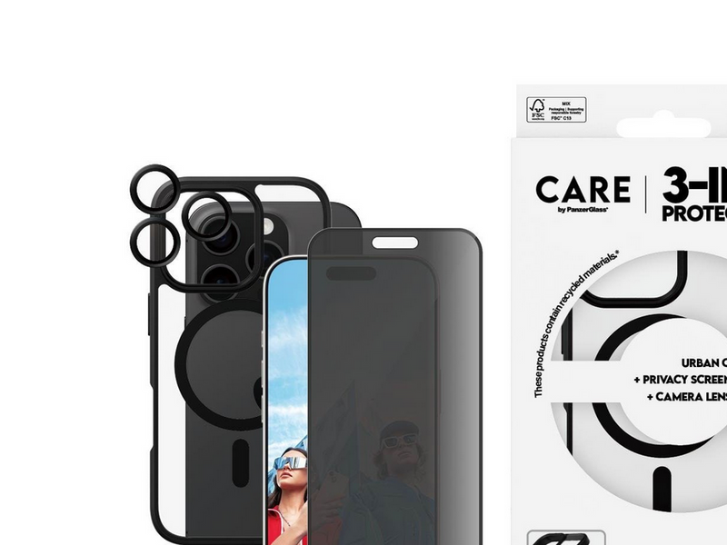 CARE by PanzerGlass Flagship 3-in-1 Privacy Bundle iPhone 16 Pro