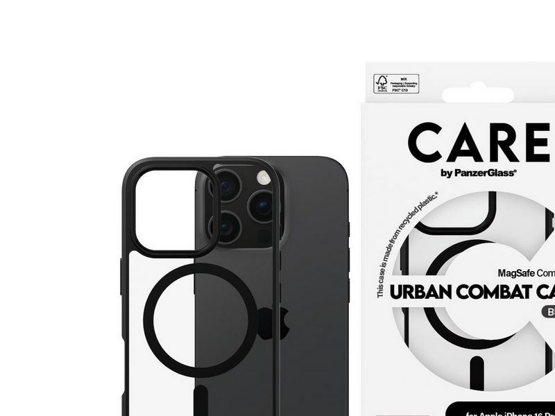 CARE by PanzerGlass Case Flagship Urban Combat Black MagSafe iPhone 16 Pro
