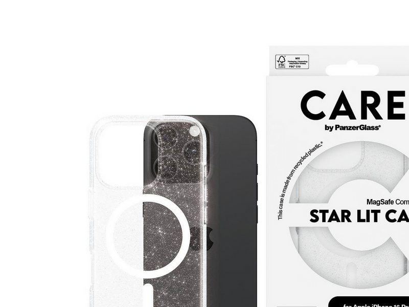 CARE by PanzerGlass Case Flagship Star Lit with White MagSafe iPhone 16 Pro